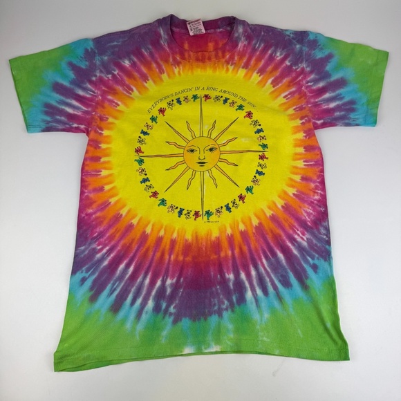 Grateful Dead Mens Size L Tie Dye T Shirt Everybody's Dancin In A Ring 1988 - Picture 1 of 12